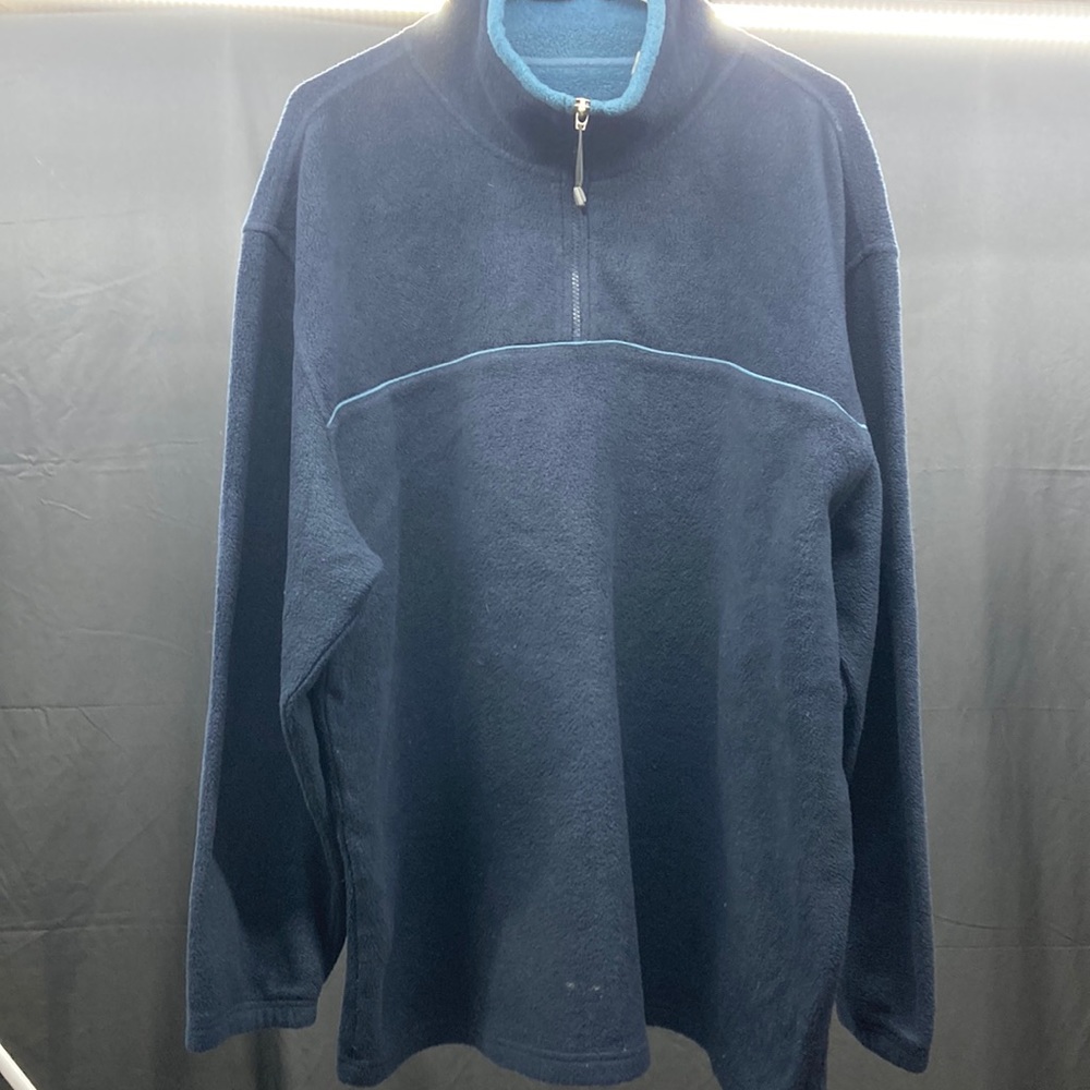 Mountain Ridge, Long-sleeve, Partial zip up, XL Navy Blue